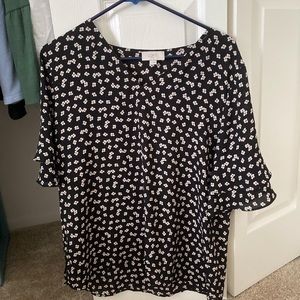 Loft Black Floral Blouse